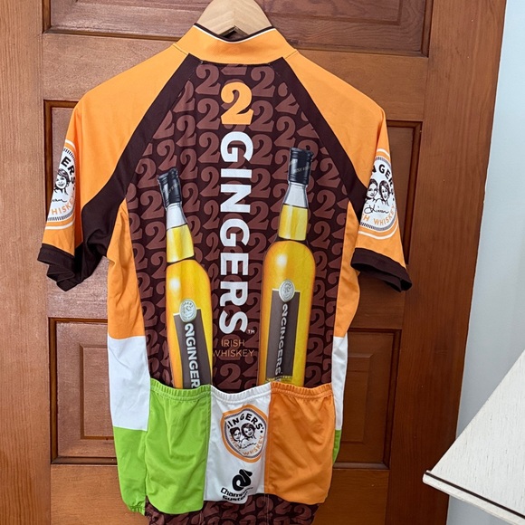 2 Gingers Men's Cycling Jersey - Orange and Brown - Picture 3 of 4